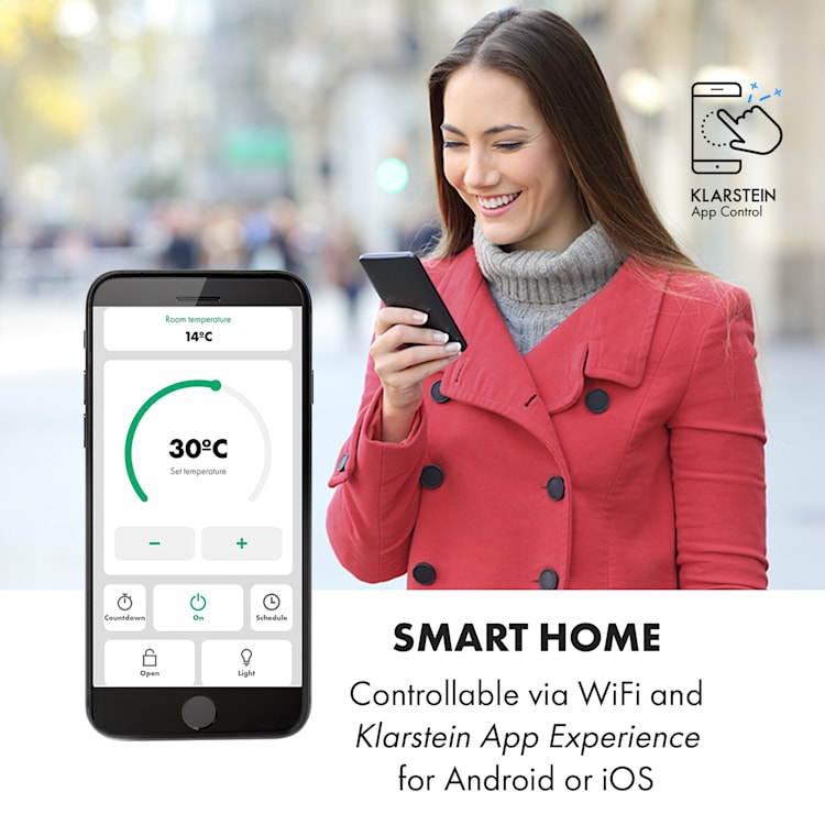 Bansin Smart 2500, конвектор, 2500W, регулиране с приложение 2500 W | Черно