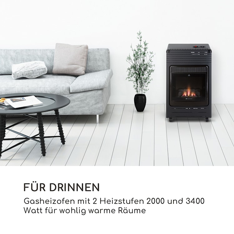 Andora Flame Gasheizofen Gasheizer Feuerschein bis 3,4kW