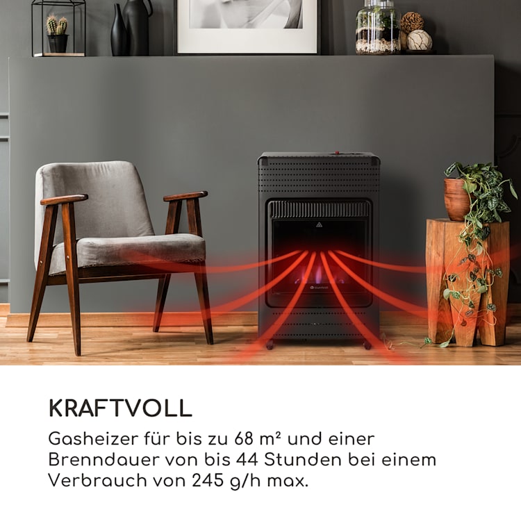 Andora Flame Gasheizofen Gasheizer Feuerschein bis 3,4kW