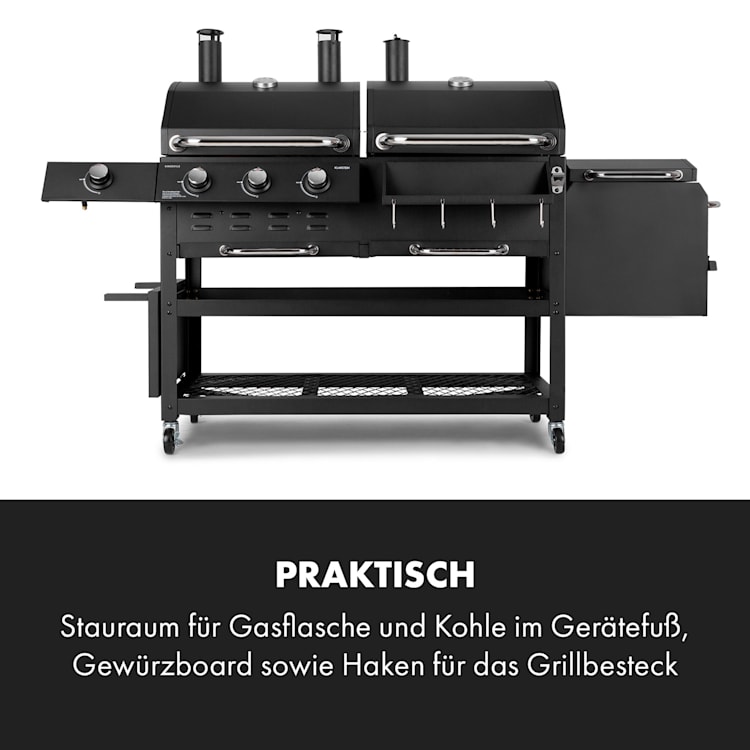 Kingsville Smoker Kombigrill Gas Kohle Smoker 13,5kW 3+1 Brenner