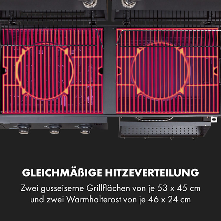 Kingsville Smoker Kombigrill Gas Kohle Smoker 13,5kW 3+1 Brenner