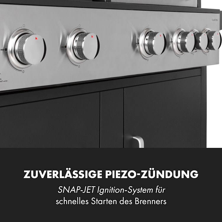 Kingsville XL Kombigrill Gas Pizzaofen 20,5kW 5+1 Brenner