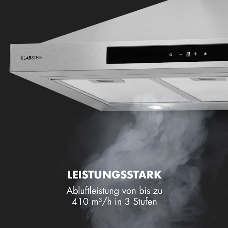 Zelda Eco 90 Dunstabzugshaube 240W 3 Stufen 410m³/h LED EEK: A+ 90 cm