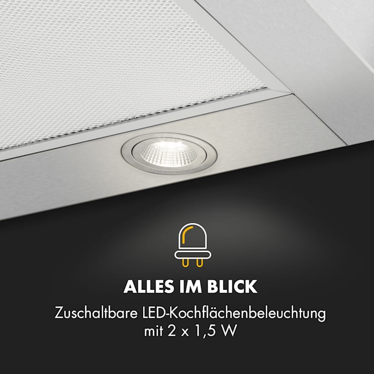 Zelda Eco 90 Dunstabzugshaube 240W 3 Stufen 410m³/h LED EEK: A+ 90 cm