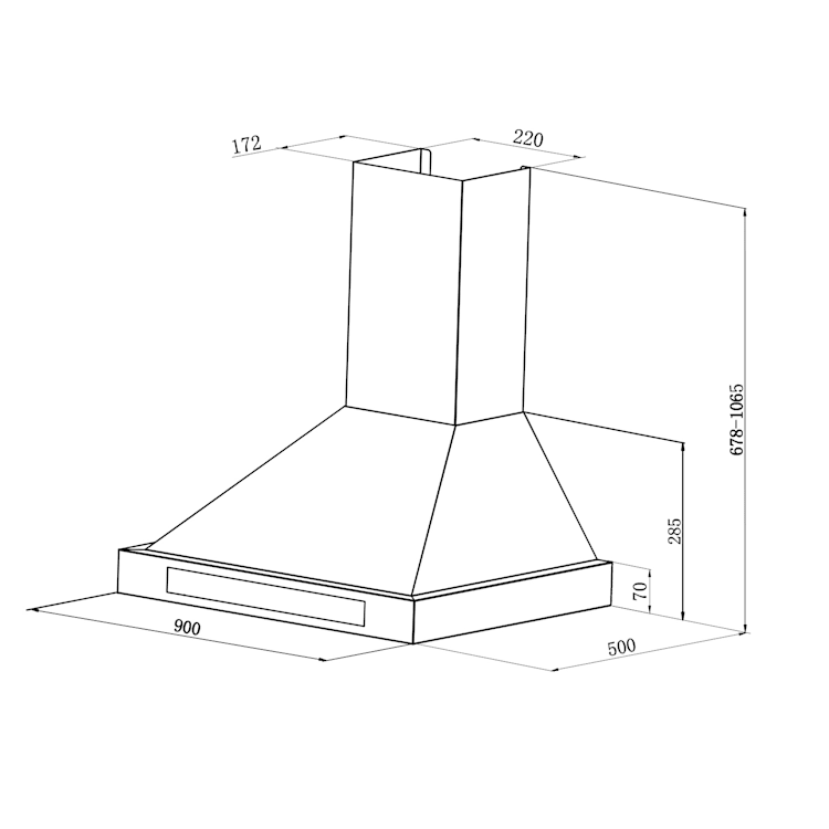 Zelda Eco 90 Dunstabzugshaube 240W 3 Stufen 410m³/h LED EEK: A+ 90 cm