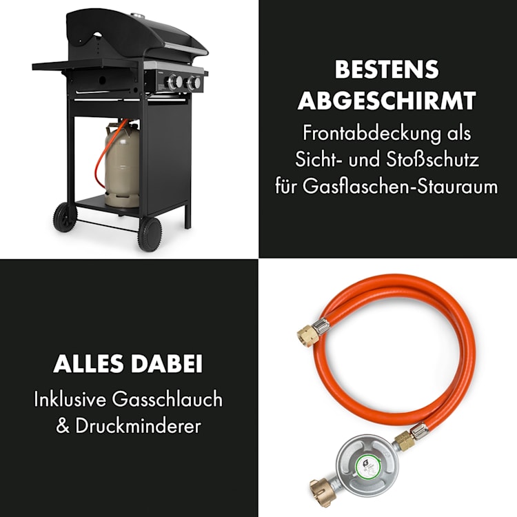 Valdosta 2.0 Gasgrill 2x3,6kW Brenner Edelstahl 2 Brenner