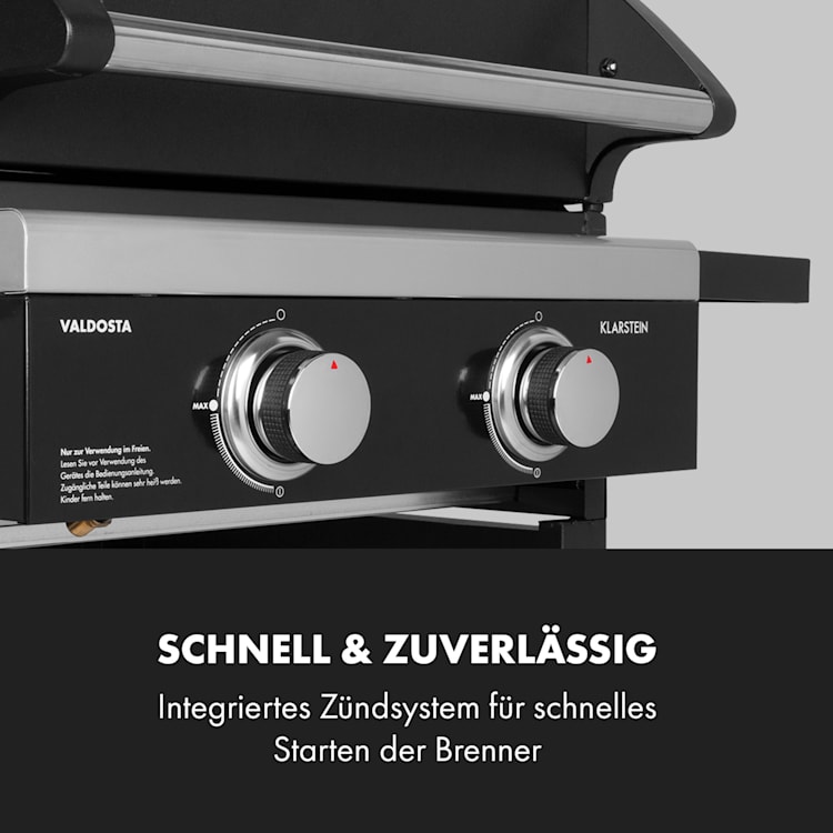 Valdosta 2.0 Gasgrill 2x3,6kW Brenner Edelstahl 2 Brenner