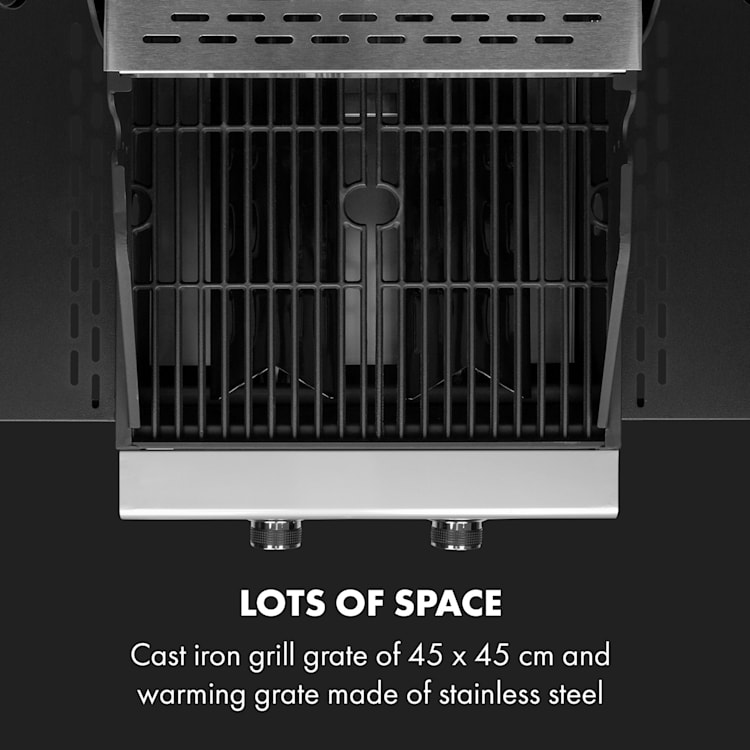 Valdosta 2.0 barbecue à gaz 2x3,brûleurs 6kW inox 2 brûleurs
