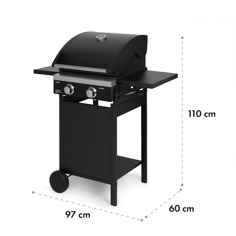 Valdosta 2.0 barbecue à gaz 2x3,brûleurs 6kW inox 2 brûleurs