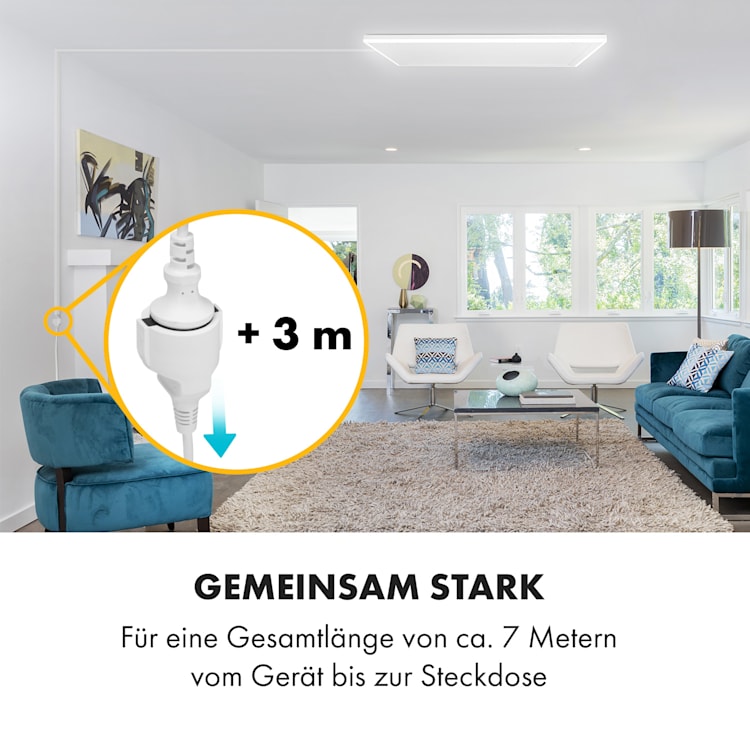 Midnight Sun Decken-Infrarotheizung 3 Meter Verlängerungskabel 3 m