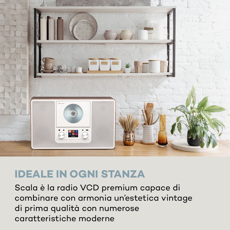 Scala VCD, Radio Digitale, CD, BT, MP3, DAB+, FM Senza WiFi | Noce