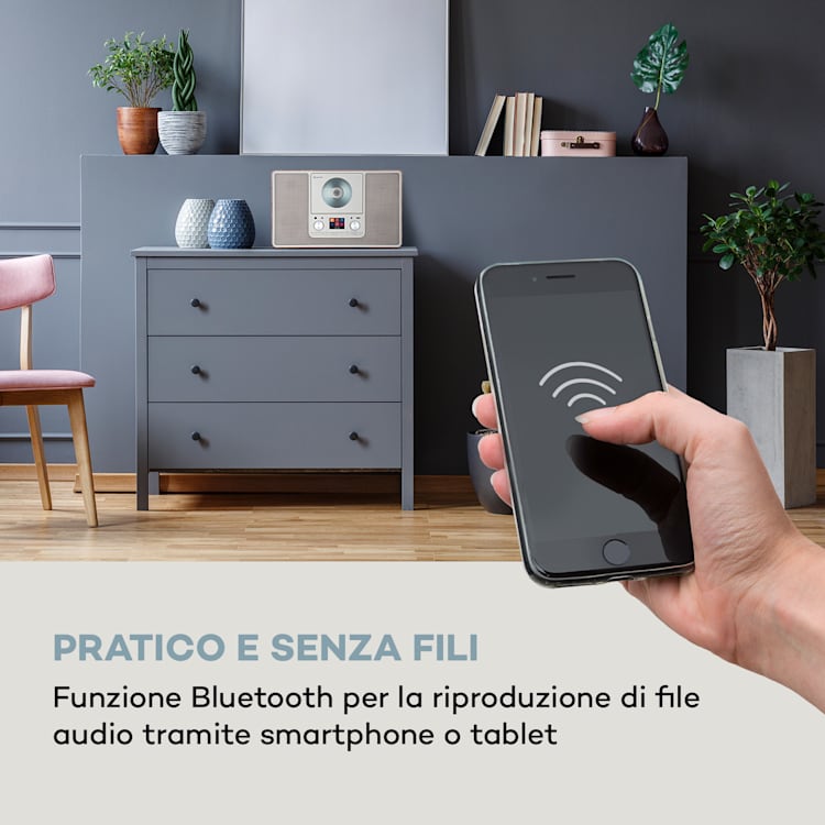Scala VCD, Radio Digitale, CD, BT, MP3, DAB+, FM Senza WiFi | Noce