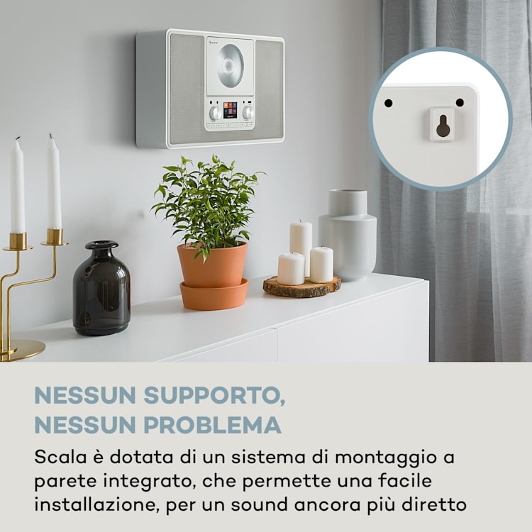 Scala VCD, Radio Digitale, CD, BT, MP3, DAB+, FM Senza WiFi | Legno bianco