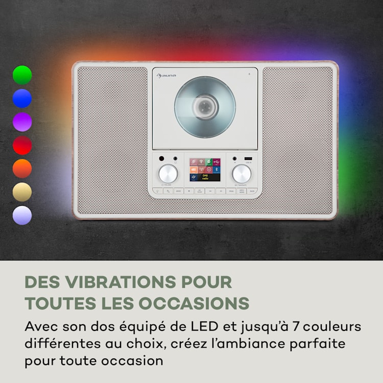 Scala VCD-IR radio Internet Wifi CD BT MP3 DAB+ FM Radio Avec Wifi | Noyer
