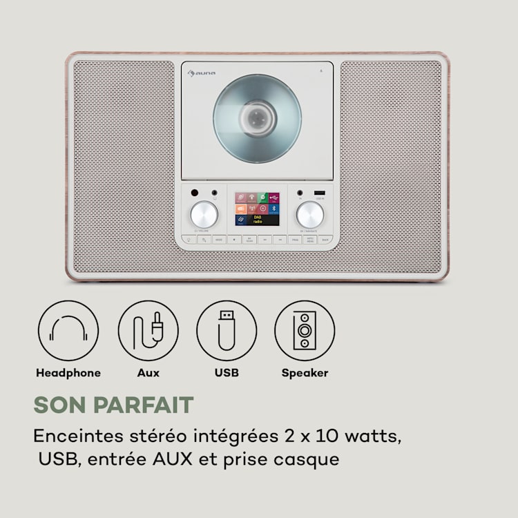 Scala VCD-IR radio Internet Wifi CD BT MP3 DAB+ FM Radio Avec Wifi | Noyer