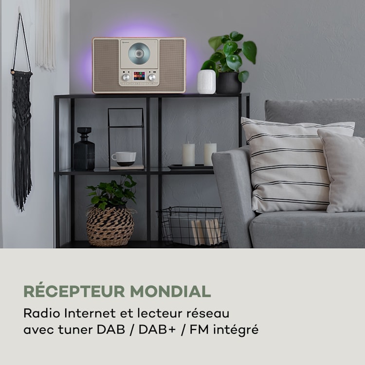 Scala VCD-IR radio Internet Wifi CD BT MP3 DAB+ FM Radio Avec Wifi | Noyer