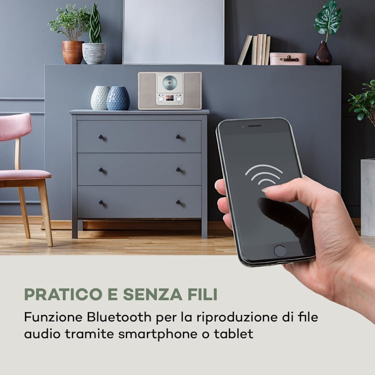 Scala VCD-IR, radio internet, WIFI, CD, BT, MP3, DAB+, FM Con WiFi | Noce
