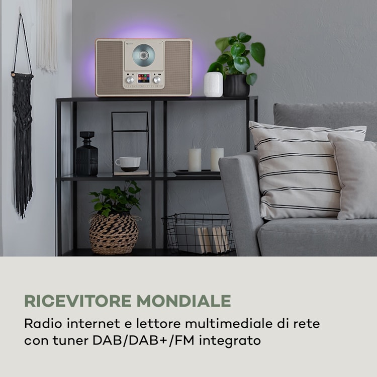 Scala VCD-IR, radio internet, WIFI, CD, BT, MP3, DAB+, FM Con WiFi | Noce