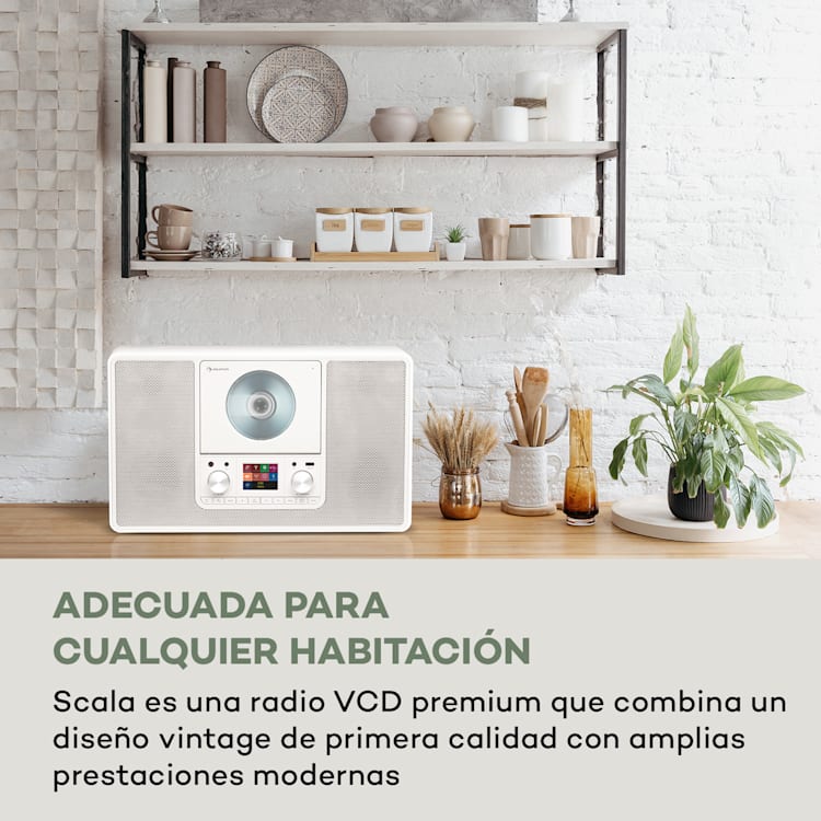 Scala VCD-IR Radio por Internet WLAN CD BT MP3 DAB+ Radio FM Con wifi | Blanco