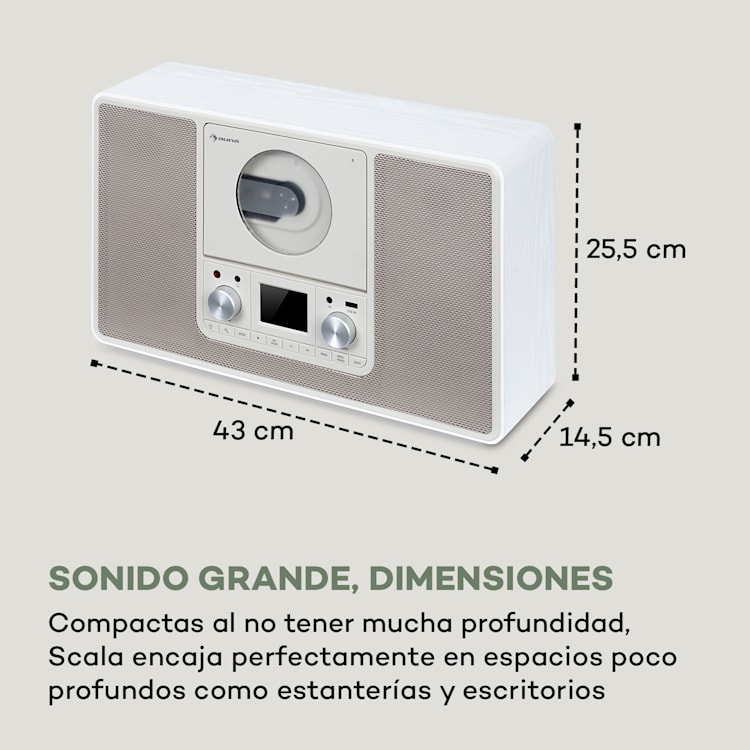 Scala VCD-IR Radio por Internet WLAN CD BT MP3 DAB+ Radio FM Con wifi | Blanco