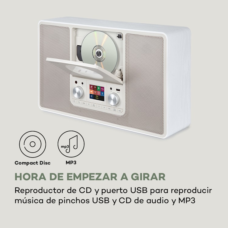 Scala VCD-IR Radio por Internet WLAN CD BT MP3 DAB+ Radio FM Con wifi | Blanco