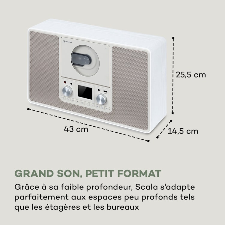 Scala VCD-IR radio Internet Wifi CD BT MP3 DAB+ FM Radio Avec Wifi | Blanc