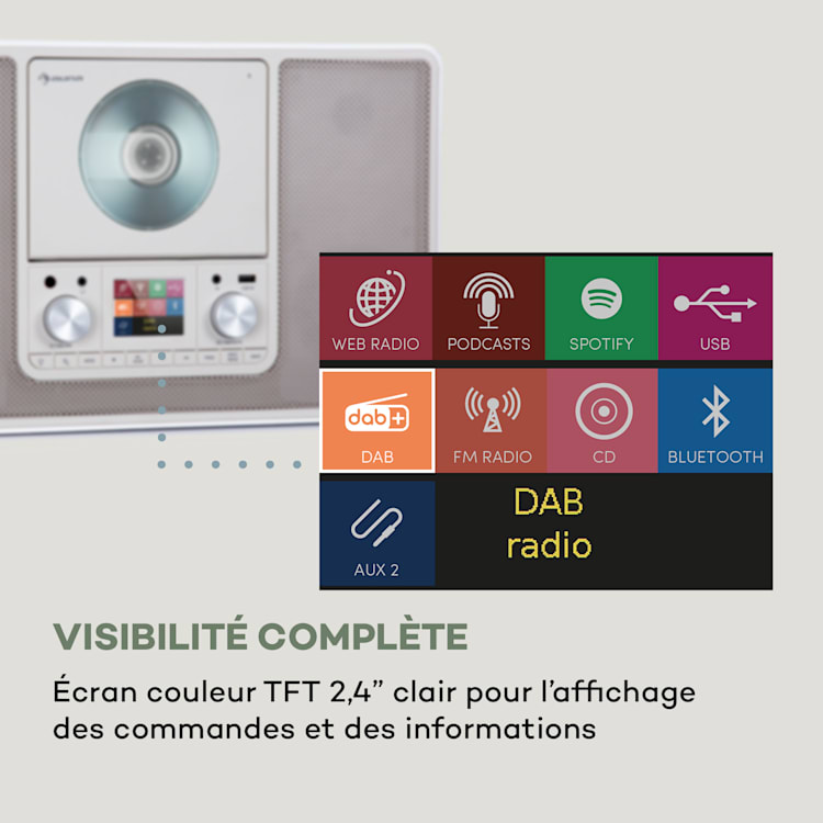Scala VCD-IR radio Internet Wifi CD BT MP3 DAB+ FM Radio Avec Wifi | Blanc