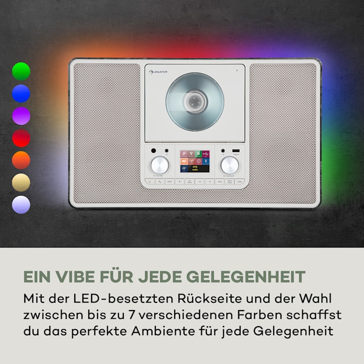 Scala VCD-IR Internetradio WLAN CD BT MP3 DAB+ UKW Radio Mit WiFi | Schwarz