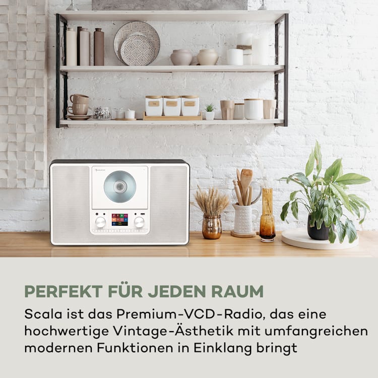 Scala VCD-IR Internetradio WLAN CD BT MP3 DAB+ UKW Radio Mit WiFi | Schwarz
