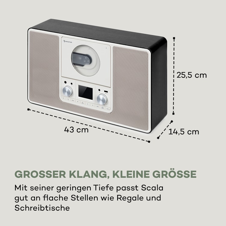 Scala VCD-IR Internetradio WLAN CD BT MP3 DAB+ UKW Radio Mit WiFi | Schwarz
