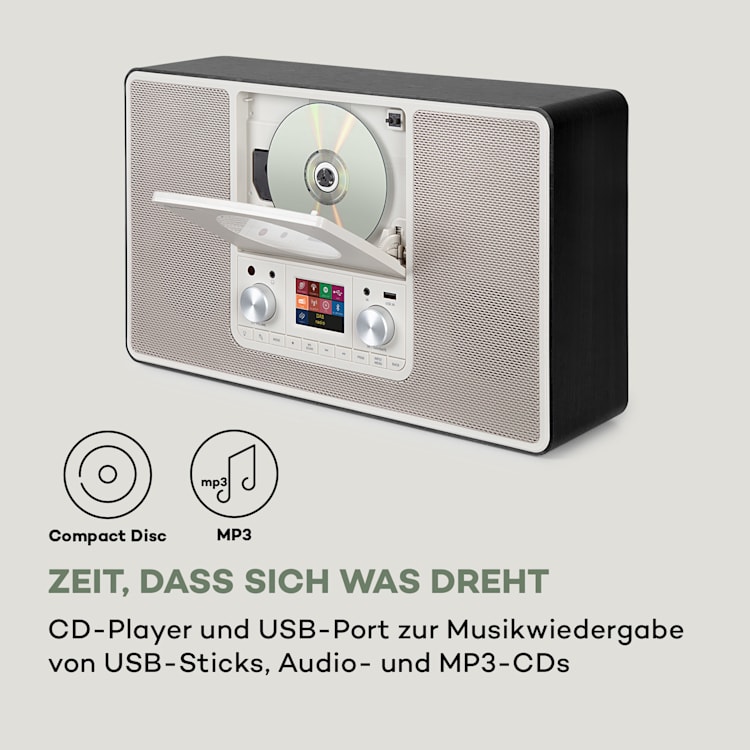Scala VCD-IR Internetradio WLAN CD BT MP3 DAB+ UKW Radio Mit WiFi | Schwarz