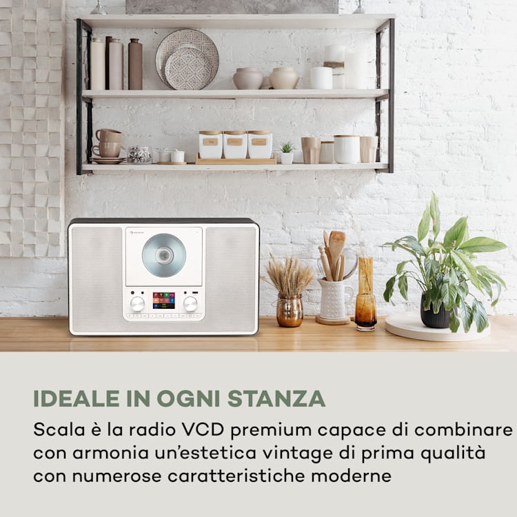 Scala VCD-IR, radio internet, WIFI, CD, BT, MP3, DAB+, FM Con WiFi | Nero