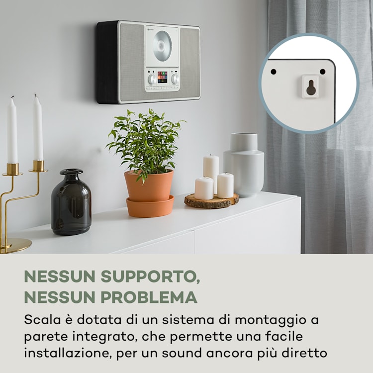Scala VCD-IR, radio internet, WIFI, CD, BT, MP3, DAB+, FM Con WiFi | Nero