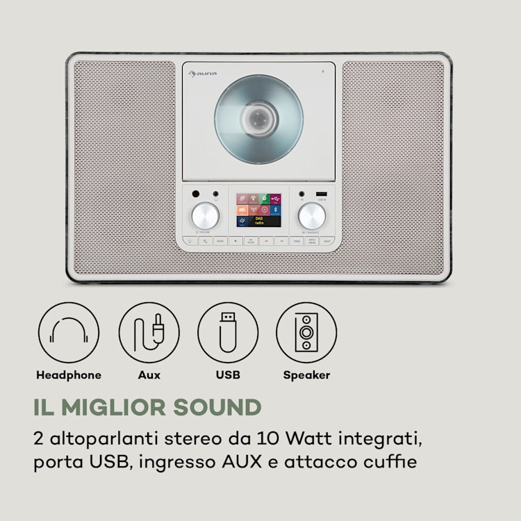 Scala VCD-IR, radio internet, WIFI, CD, BT, MP3, DAB+, FM Con WiFi | Nero