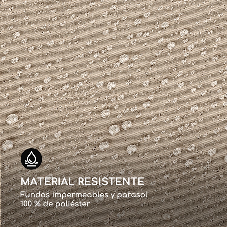 Eremitage Double XL Tumbona para 2 personas Marco de aluminio Toldo Cortinas Negro / Topo Claro