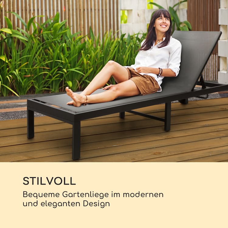 Lucca Lounger Liegestuhl Polyester Aluminium 4-Stufen