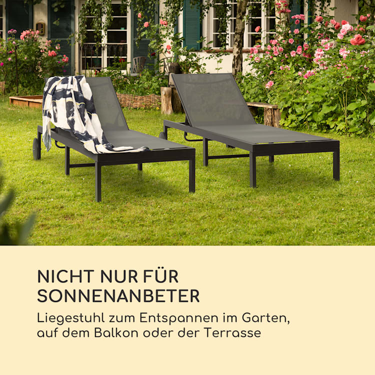 Lucca Lounger Liegestuhl Polyester Aluminium 4-Stufen