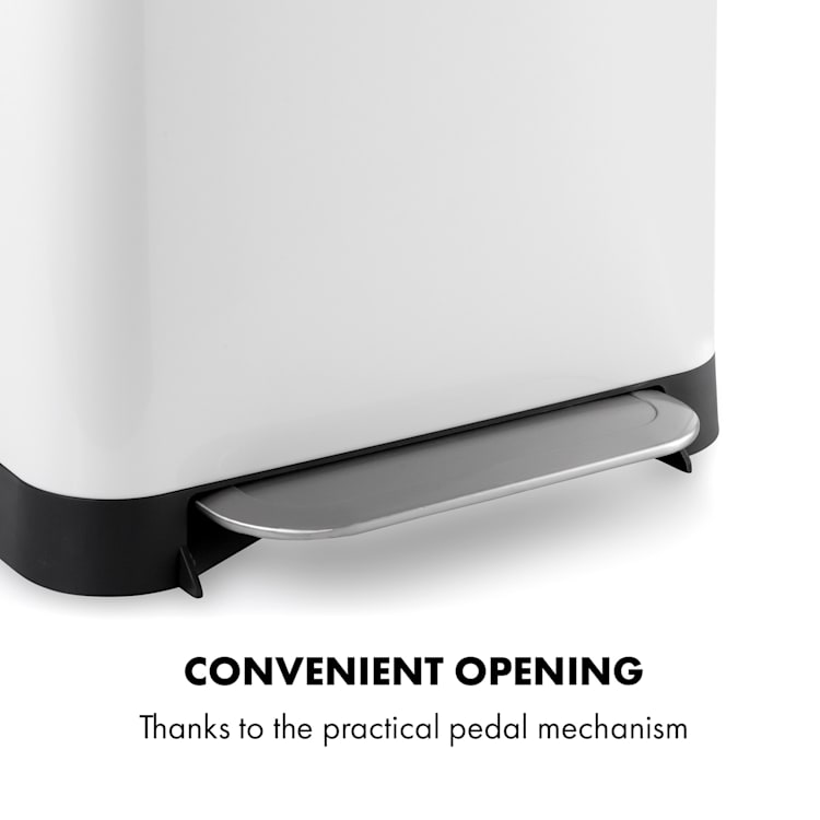 Trash Inn Poubelle à pédale filtre anti-odeurs 50 litres inox blanc 50 L