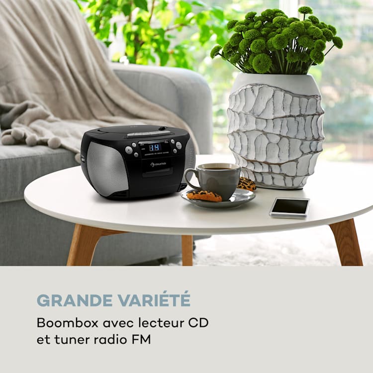 Harper CD Boombox CD speler bluetooth cassette FM AUX USB Zwart