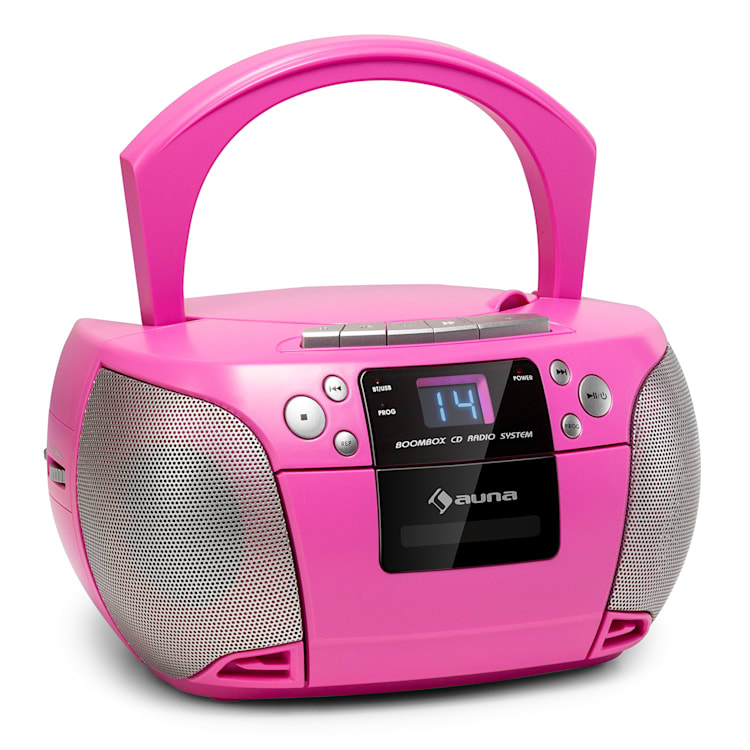 Harper CD Boombox Reproductor de CD Bluetooth Kassette UKW AUX USB