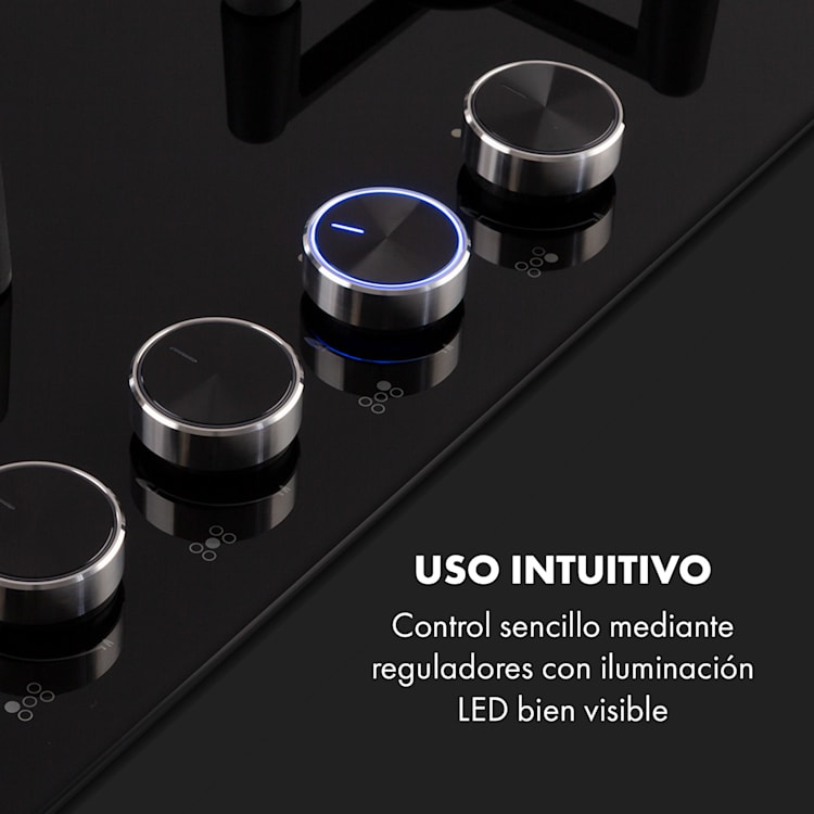 Illuminosa 5 Cocina a gas 5 quemadores Sbaf vitroceramica color negro 5 | Negro