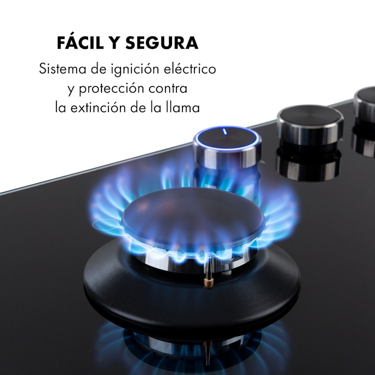 Illuminosa 5 Cocina a gas 5 quemadores Sbaf vitroceramica color negro 5 | Negro