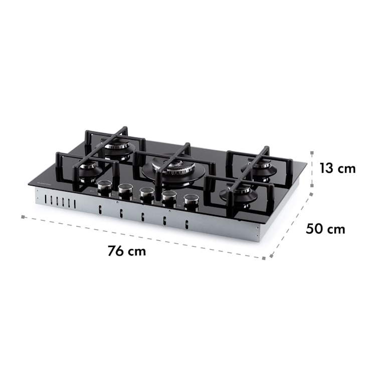 Illuminosa 5 Cocina a gas 5 quemadores Sbaf vitroceramica color negro 5 | Negro