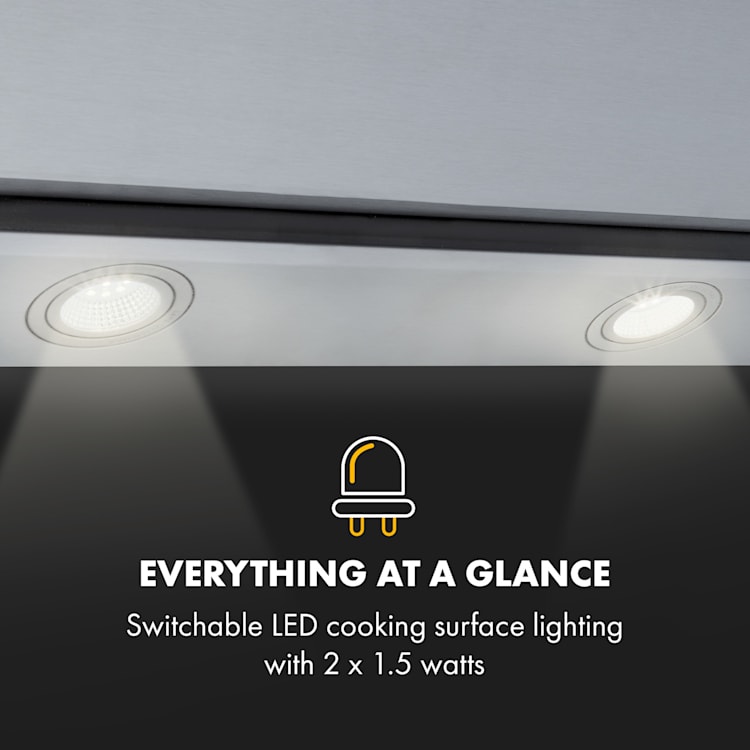 Balzac Silent 90, Cooker Extractor Hood, 250W, 3 Levels, 604 m³ / h, LED, EEC A 90 cm