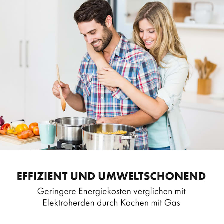 Trifecta 4 Gaskochfeld 4-flammig Triangle-Brenner Glaskeramik 4 Brenner | Schwarz