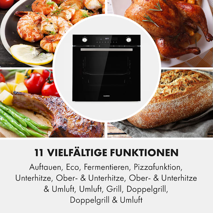 Robuchon Einbaubackofen 3200W 11 Funktionen EEK A+