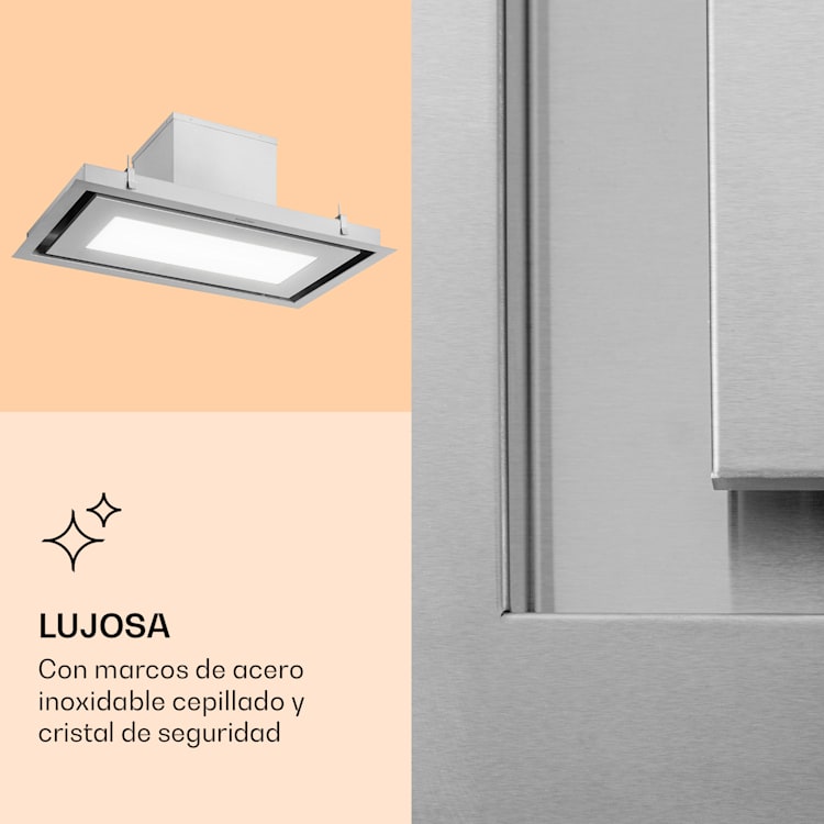 Campana de Isla Remy Brilliant Edition 90 cm, 609 m³/h, EEK A, LED, cristal