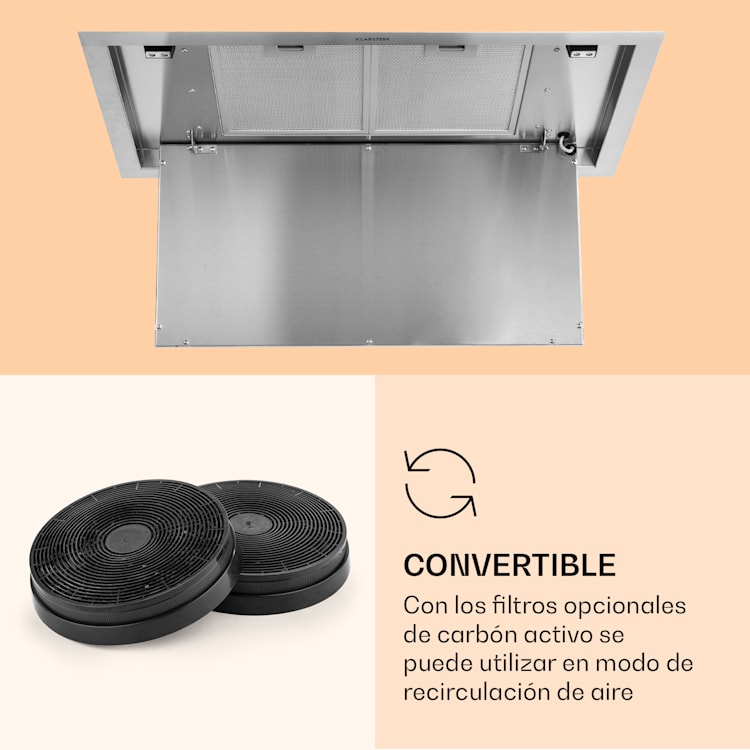 Campana de Isla Remy Brilliant Edition 90 cm, 609 m³/h, EEK A, LED, cristal
