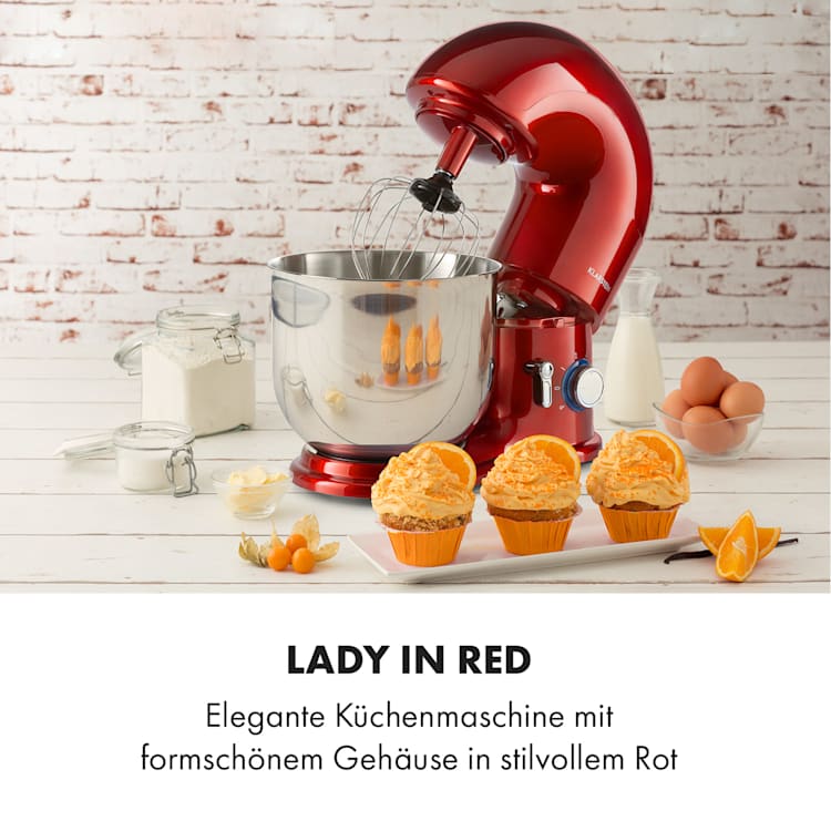 Delfino Küchenmaschine 1800W 6 Stufen 7 Liter Rot