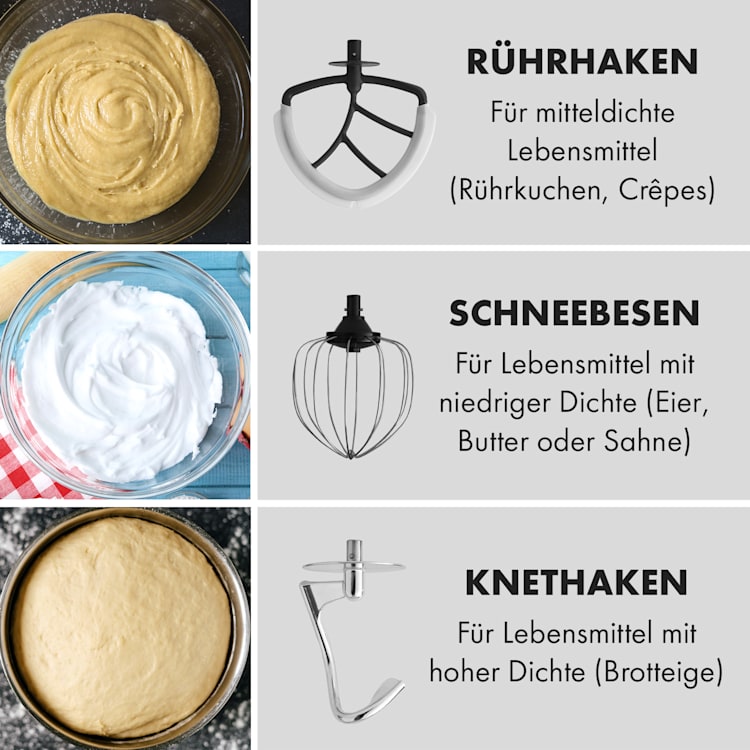 Delfino Küchenmaschine 1800W 6 Stufen 7 Liter Rot